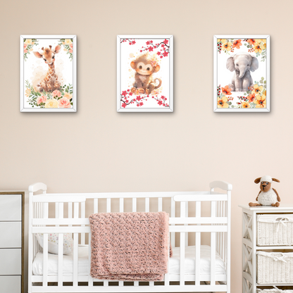 Set of cute baby woodland animals