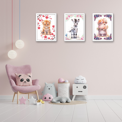 Set of cute baby woodland animals